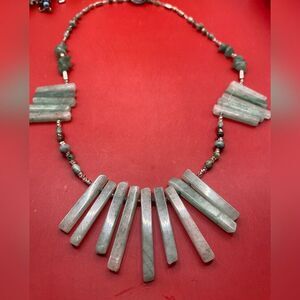 Women’s Necklace Jade Green Aventurine Quartz 22” Statement